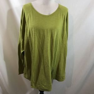 J Jill olive green long sleeve top- womens 4X, bust 27.5”